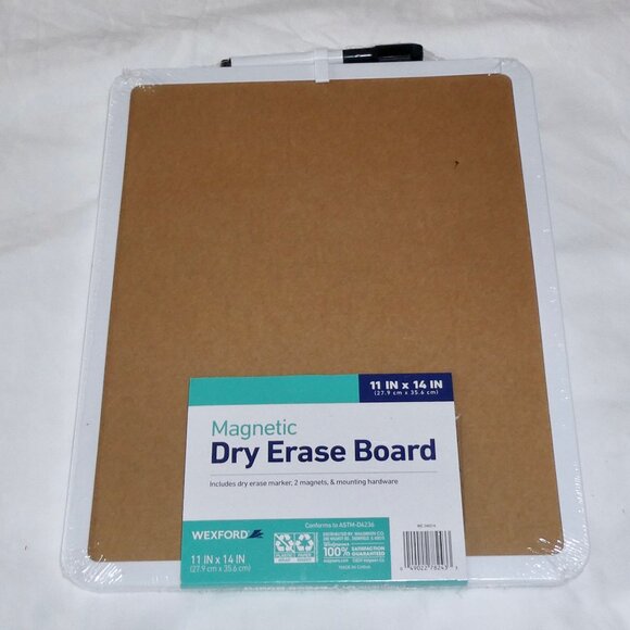 BRAND NEW MAGNETIC DRY ERASE BOARD - MARKER, 2 MAGNETS & HARDWARE INCLUDED 11X14 - Picture 2 of 2